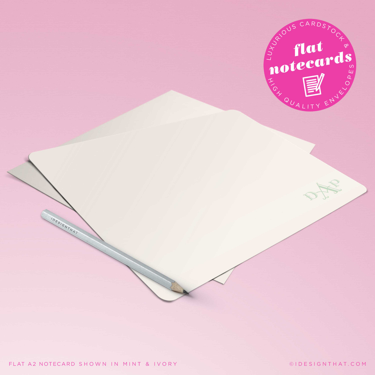 Customizable monogrammed notecard set